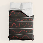 Red Black White Abstract Modern Vector Art Comforter Gallery Image 6