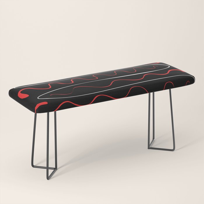 Red Black White Abstract Modern Vector Art Bench Gallery Image 1