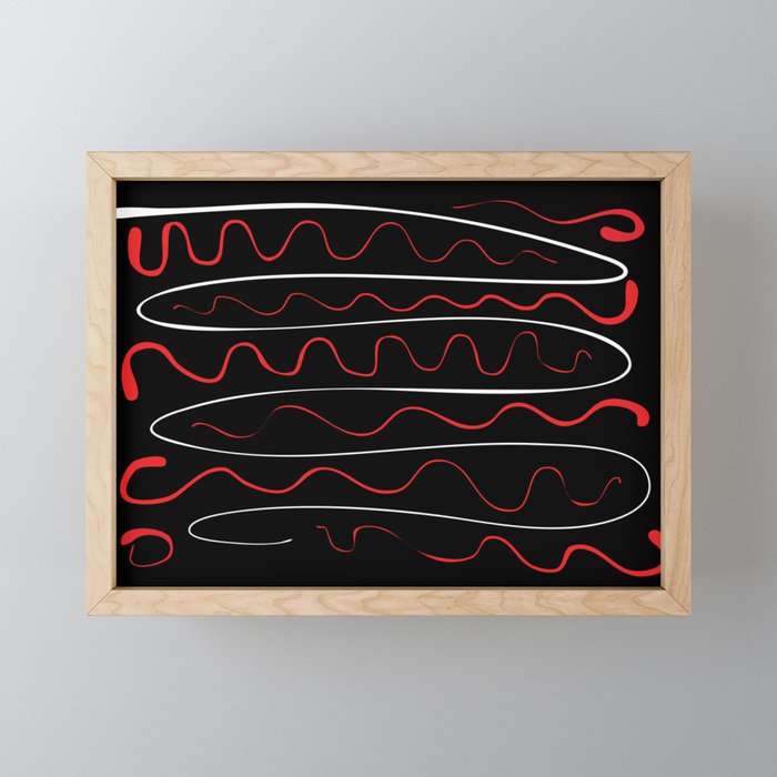 Red Black White Abstract Modern Vector Art Mini Art Print Gallery Image 1