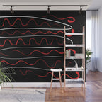 Red Black White Abstract Modern Vector Art Wall Mural Gallery Image 1