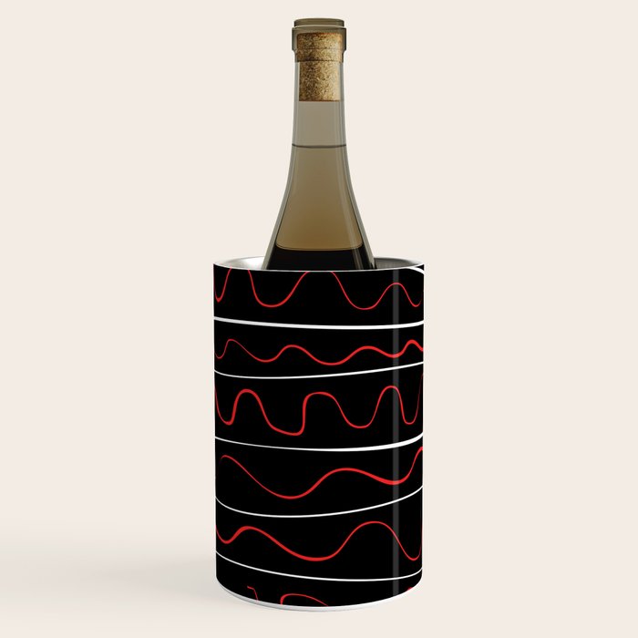 Red Black White Abstract Modern Vector Art Wine Chiller Gallery Image 1