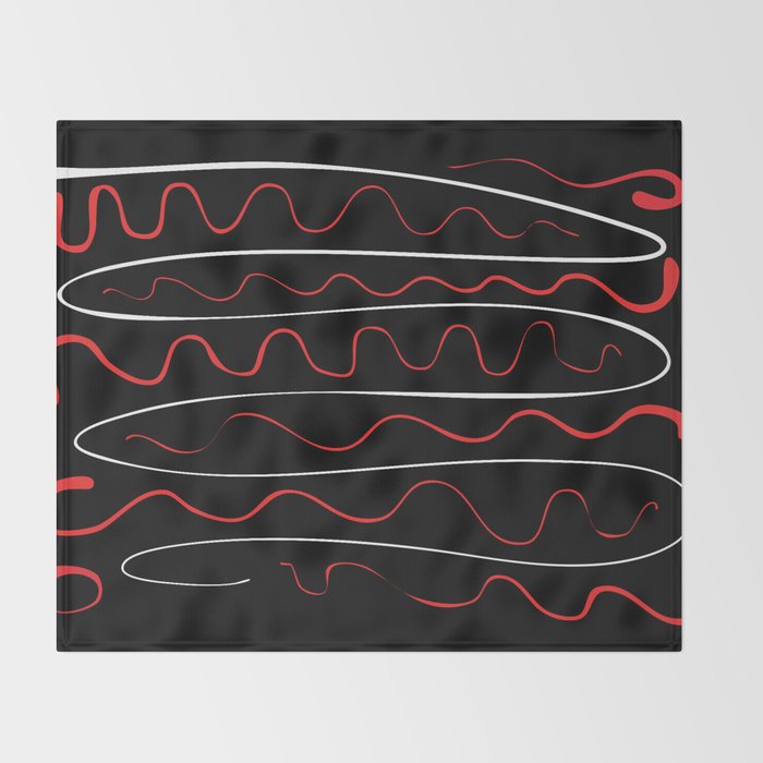 Red Black White Abstract Modern Vector Art Throw Blanket Gallery Image 2