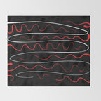 Red Black White Abstract Modern Vector Art Throw Blanket Gallery Image 2