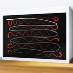 Red Black White Abstract Modern Vector Art Wall Mural Gallery Image 2