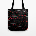 Red Black White Abstract Modern Vector Art Tote Bag Gallery Image 1