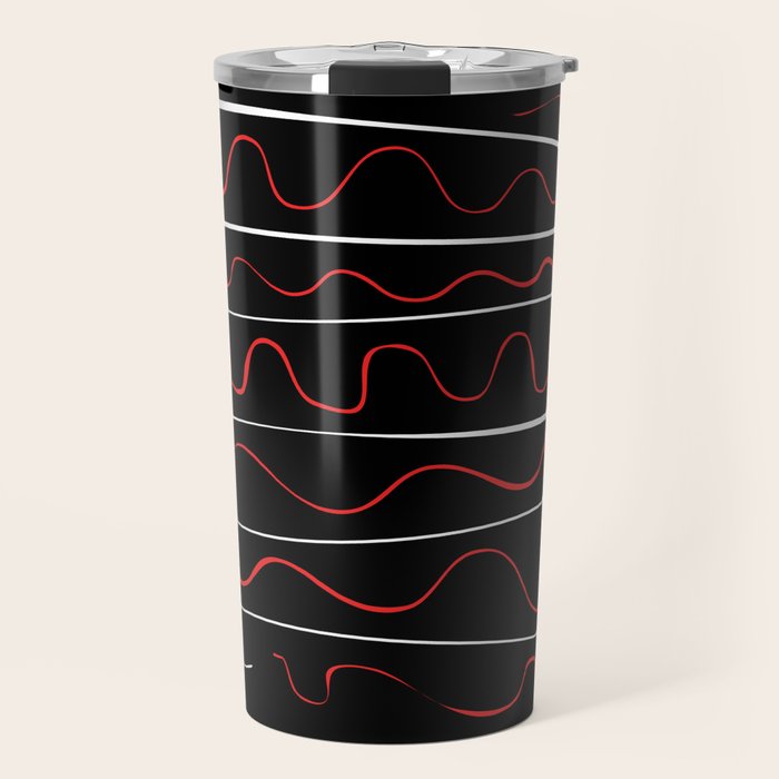 Red Black White Abstract Modern Vector Art Travel Mug Gallery Image 1