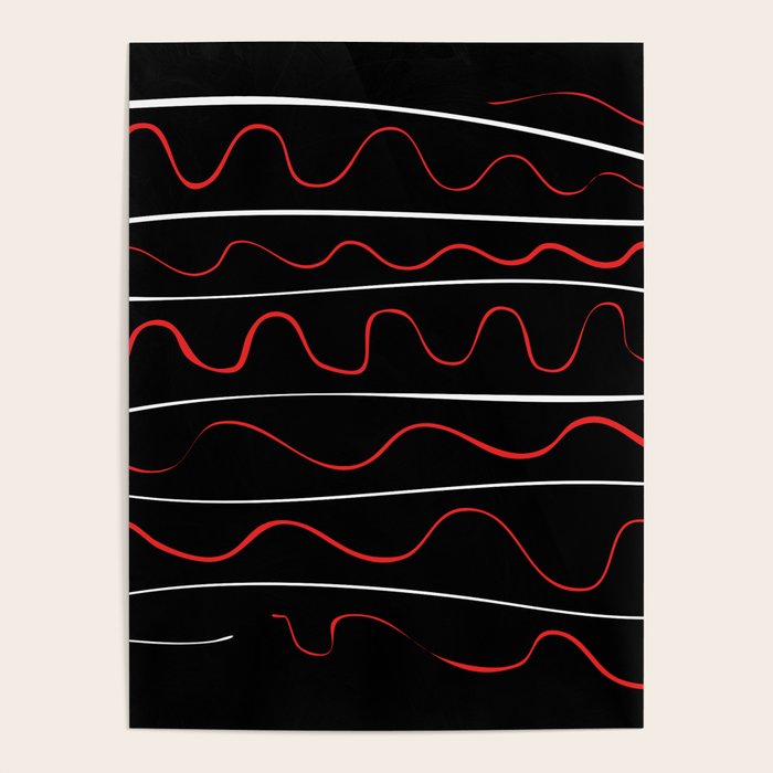Red Black White Abstract Modern Vector Art Poster Gallery Image 4