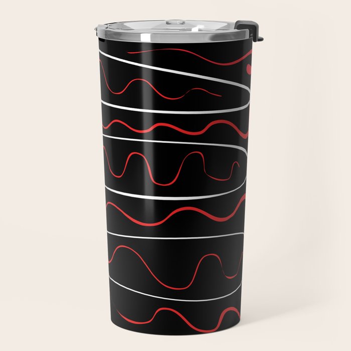 Red Black White Abstract Modern Vector Art Travel Mug Gallery Image 2