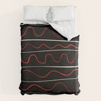 Red Black White Abstract Modern Vector Art Duvet Cover Gallery Image 6
