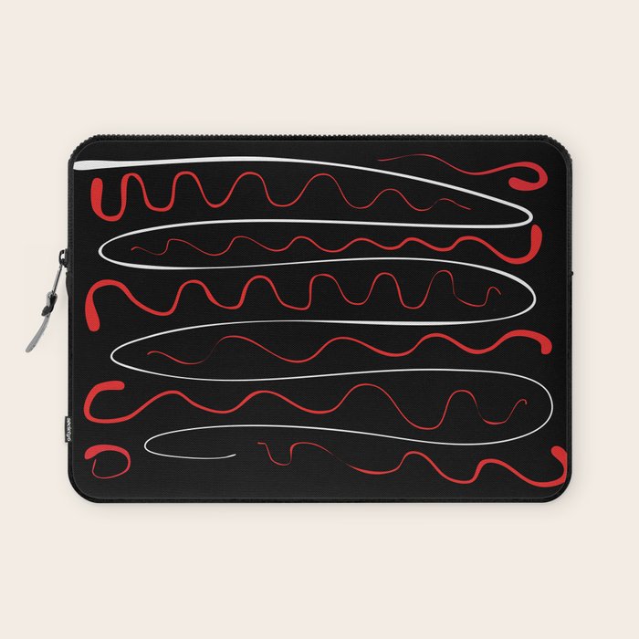 Red Black White Abstract Modern Vector Art Laptop Sleeve Gallery Image 1