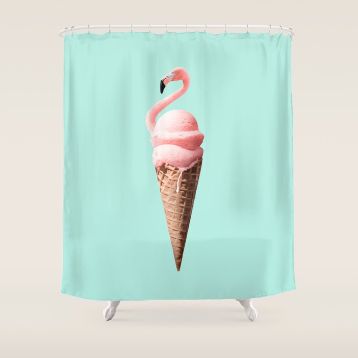 FLAMINGO CONE Shower Curtain Gallery Image 1