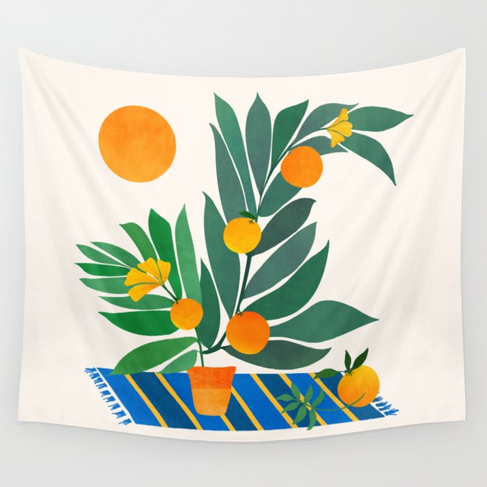 Summer's End With Oranges Wall Tapestry Gallery Image 4