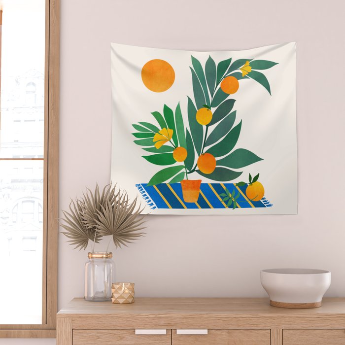 Summer's End With Oranges Wall Tapestry Gallery Image 2