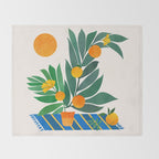 Summer's End With Oranges Throw Blanket Gallery Image 2