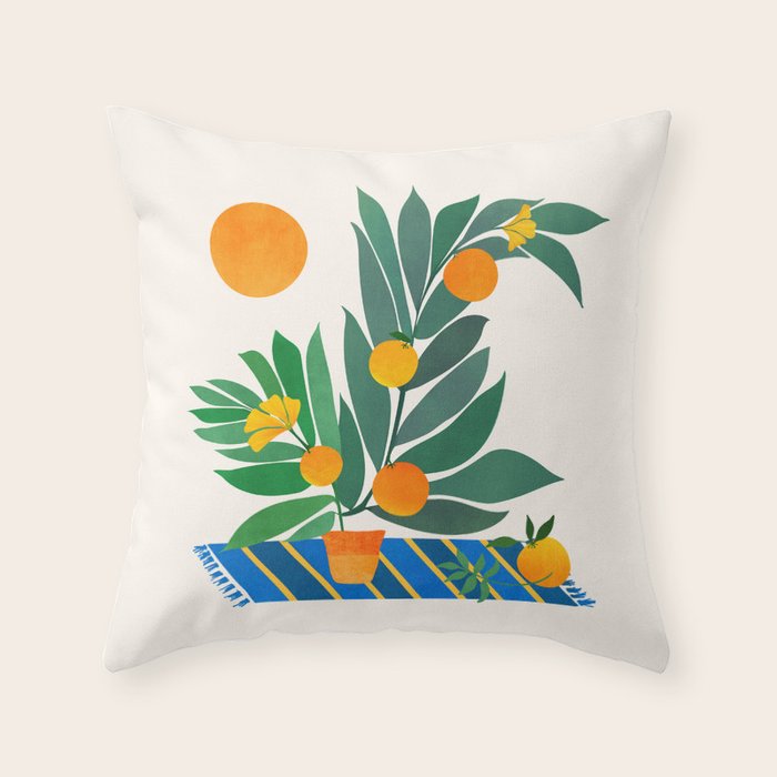 Summer's End With Oranges Throw Pillow Gallery Image 6
