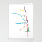 Chicago Transit Map Stationery Card Gallery Image 2