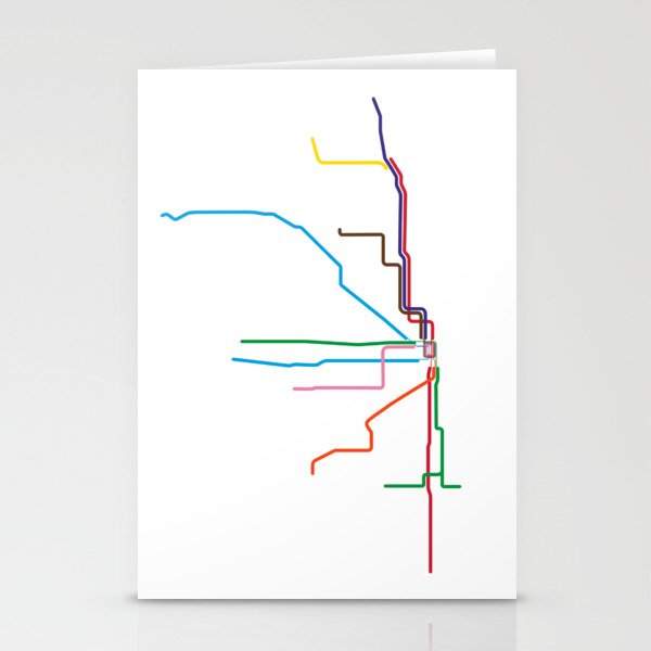 Chicago Transit Map Stationery Card Gallery Image 2