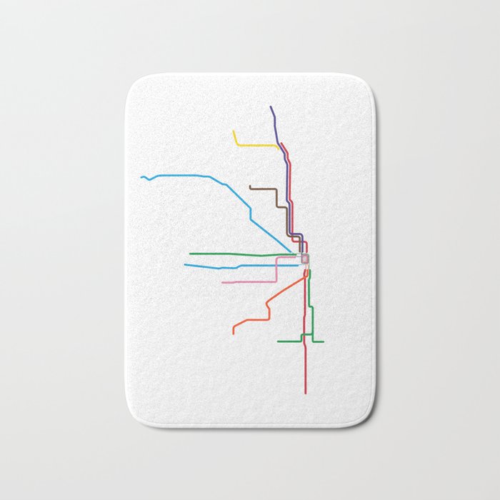 Chicago Transit Map Bath Mat Gallery Image 1