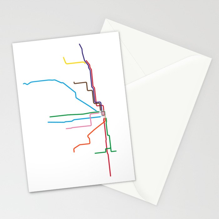 Chicago Transit Map Stationery Card Gallery Image 2