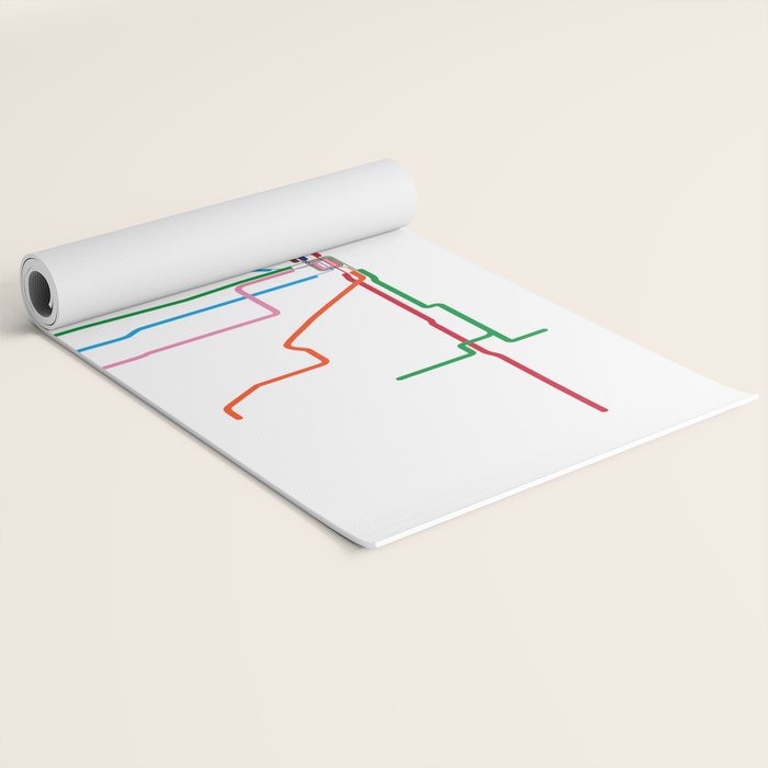 Chicago Transit Map Yoga Mat Gallery Image 2