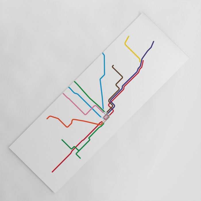 Chicago Transit Map Yoga Mat Gallery Image 1
