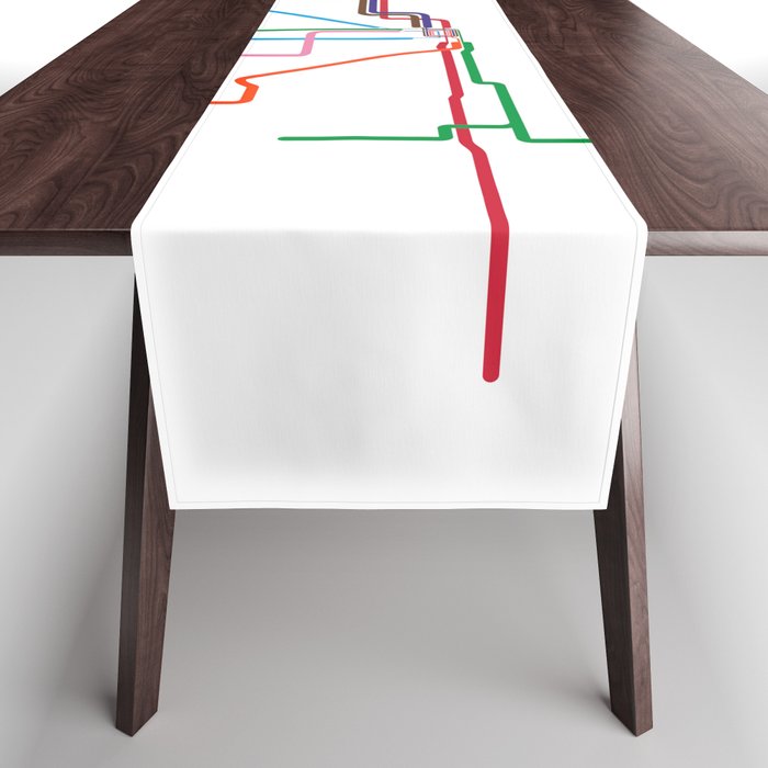 Chicago Transit Map Table Runner Gallery Image 1