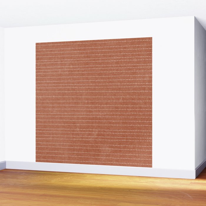 stitched stripes - ginger Wall Mural Gallery Image 2