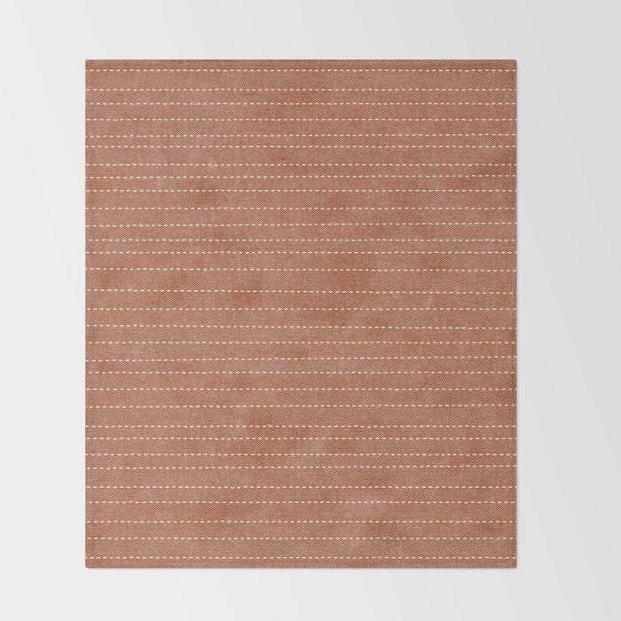 stitched stripes - ginger Throw Blanket Gallery Image 2
