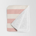 Broad Stripe - dusty pink and alabaster Throw Blanket Gallery Image 3
