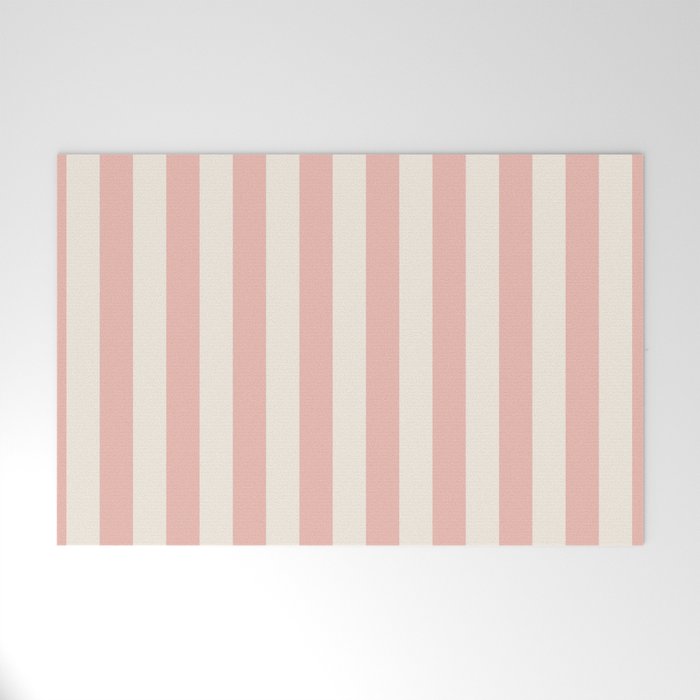 Broad Stripe - dusty pink and alabaster Welcome Mat Gallery Image 1
