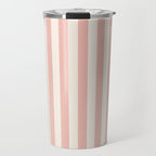 Broad Stripe - dusty pink and alabaster Travel Mug Gallery Image 1