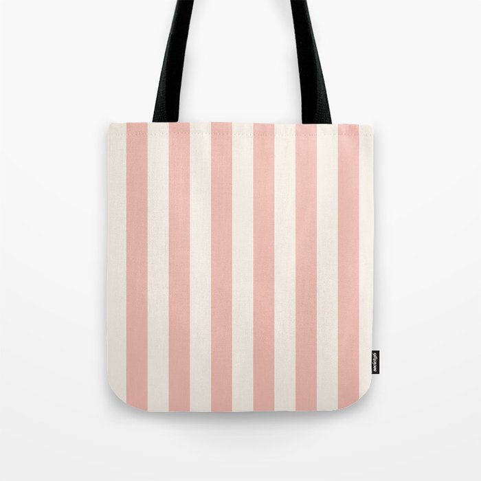 Broad Stripe - dusty pink and alabaster Tote Bag Gallery Image 1