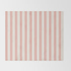 Broad Stripe - dusty pink and alabaster Throw Blanket Gallery Image 2