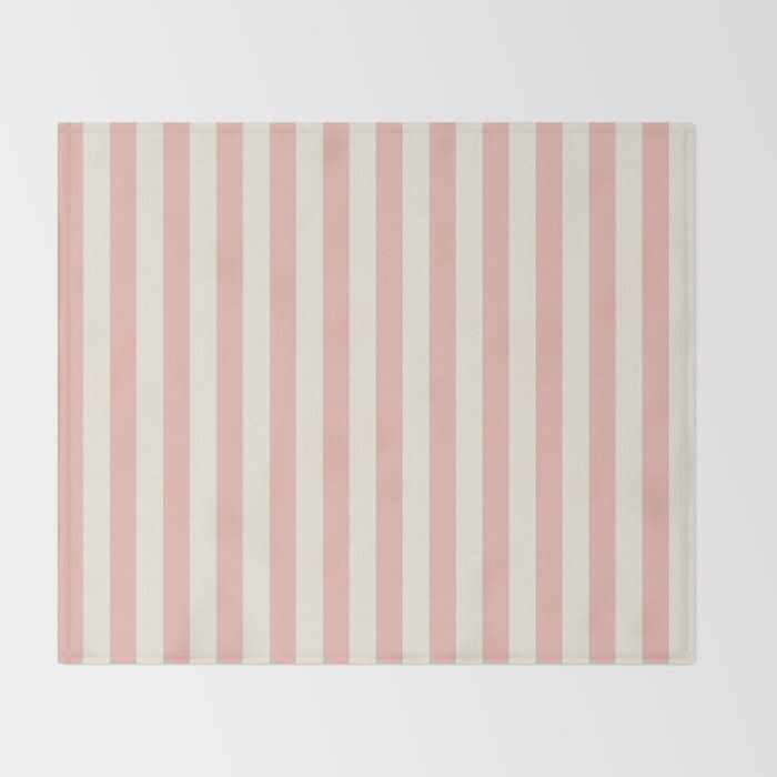 Broad Stripe - dusty pink and alabaster Throw Blanket Gallery Image 2