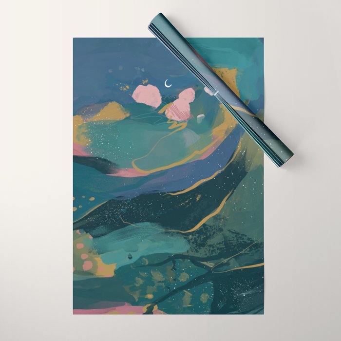 "You Are Worthy" Midnight Background Wrapping Paper Gallery Image 1