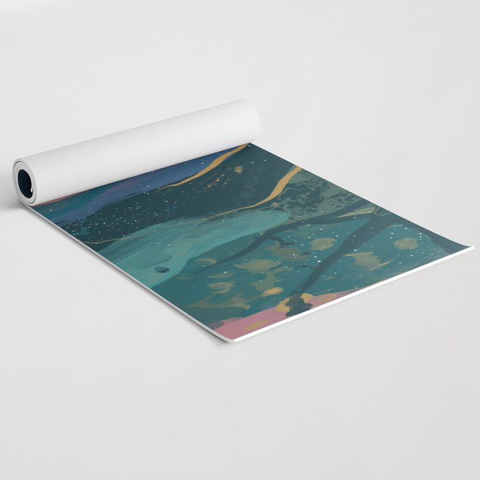 "You Are Worthy" Midnight Background Yoga Mat Gallery Image 2