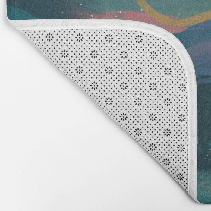 "You Are Worthy" Midnight Background Bath Mat Gallery Image 2