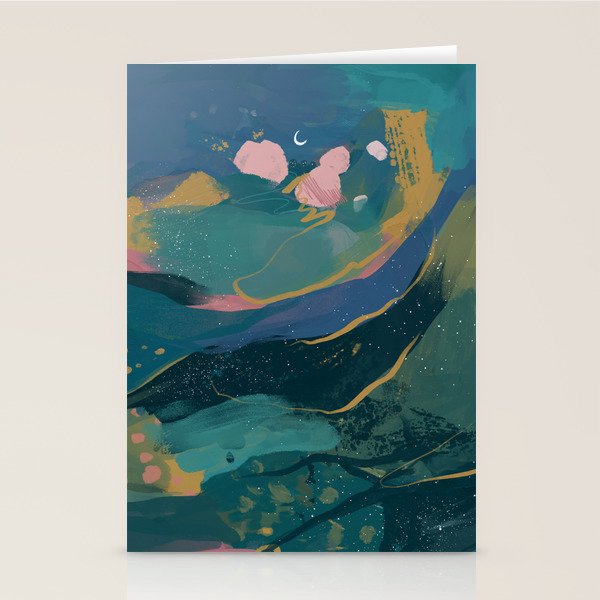 "You Are Worthy" Midnight Background Stationery Card Gallery Image 1
