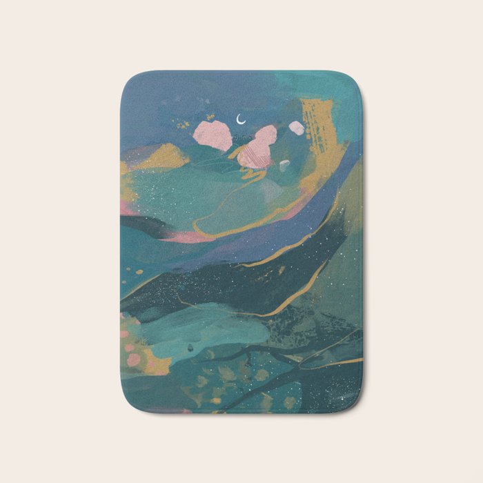 "You Are Worthy" Midnight Background Bath Mat Gallery Image 1