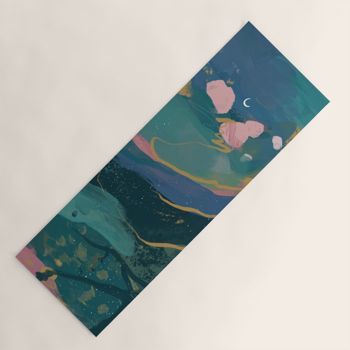 "You Are Worthy" Midnight Background Yoga Mat Gallery Image 1