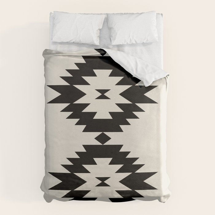 Southwestern Minimalism - Black Neutral Beige Duvet Cover Gallery Image 6