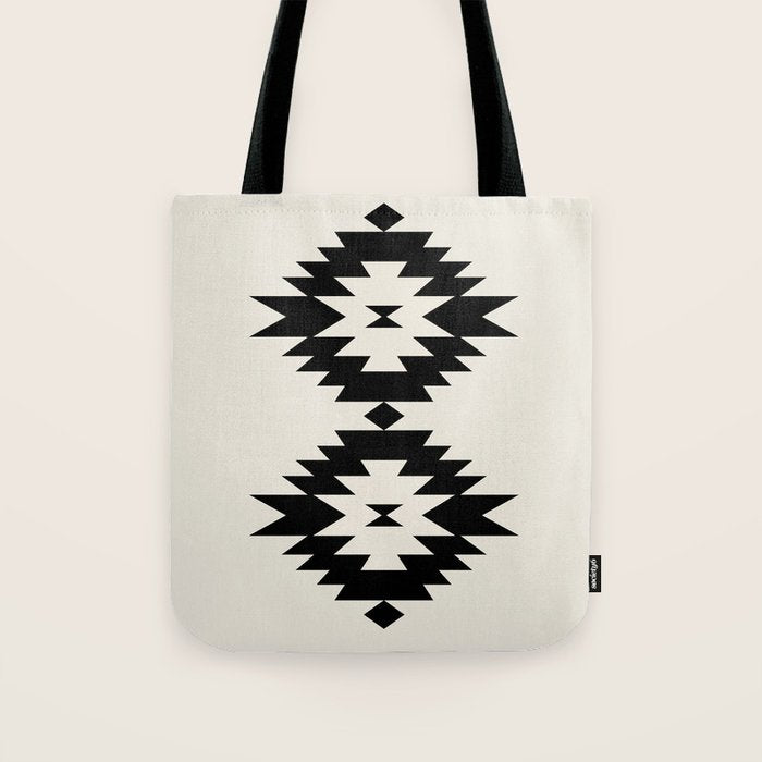 Southwestern Minimalism - Black Neutral Beige Tote Bag Gallery Image 1
