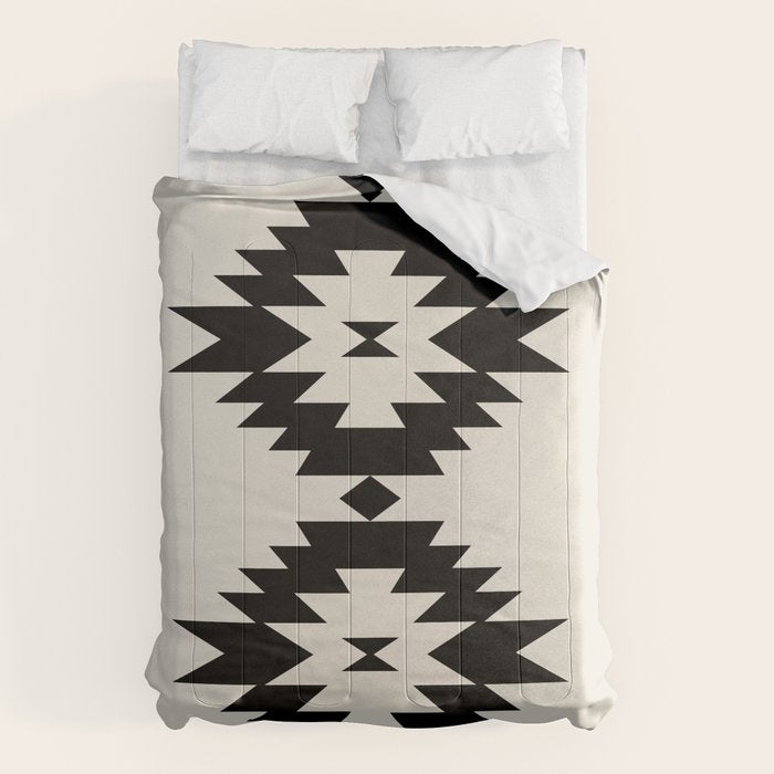 Southwestern Minimalism - Black Neutral Beige Comforter Gallery Image 6