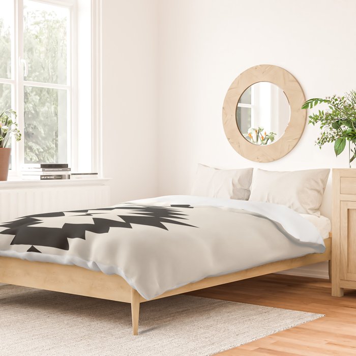 Southwestern Minimalism - Black Neutral Beige Duvet Cover Gallery Image 2