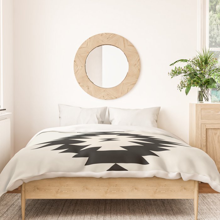Southwestern Minimalism - Black Neutral Beige Duvet Cover Gallery Image 3