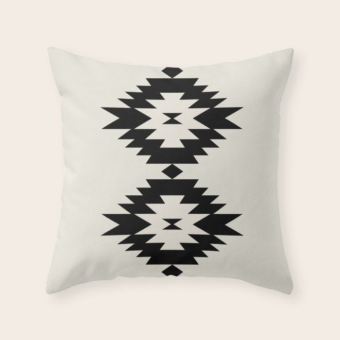 Southwestern Minimalism - Black Neutral Beige Throw Pillow Gallery Image 6