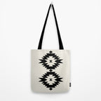 Southwestern Minimalism - Black Neutral Beige Tote Bag Gallery Image 2