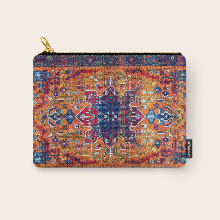 Saffron Elegance: Timeless Berber Atlas Moroccan Aesthetics Carry All Pouch Gallery Image 1