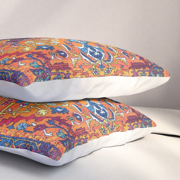 Saffron Elegance: Timeless Berber Atlas Moroccan Aesthetics Pillow Sham Gallery Image 3