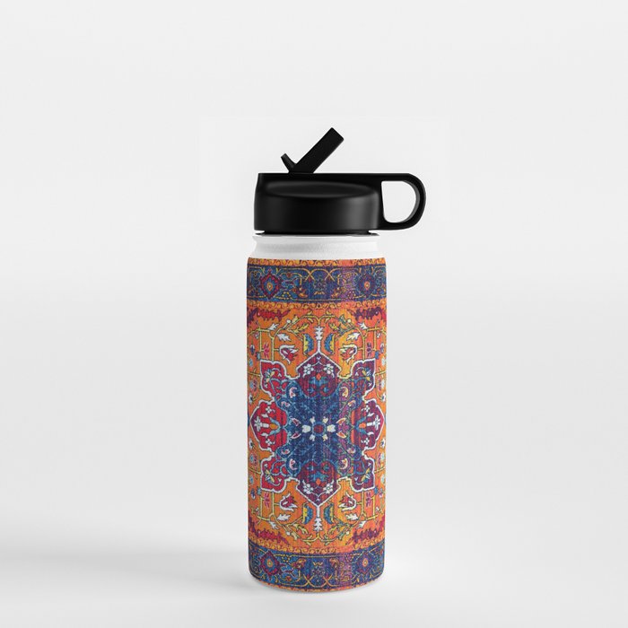 Saffron Elegance: Timeless Berber Atlas Moroccan Aesthetics Water Bottle Gallery Image 1